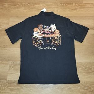 Tori Richard Silk Year Of The Dog Poker Shirt Mens Size Medium New